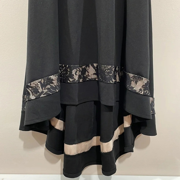 City Studio Off The Shoulder Black Lace Top High Low Fit and Flare Dress 7 - Picture 4 of 16